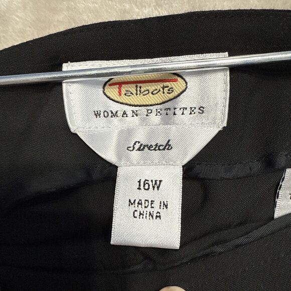 Talbots Women’s Size 16WP Petite Black Polyester Blend Stretch Waist Pant - Picture 3 of 11